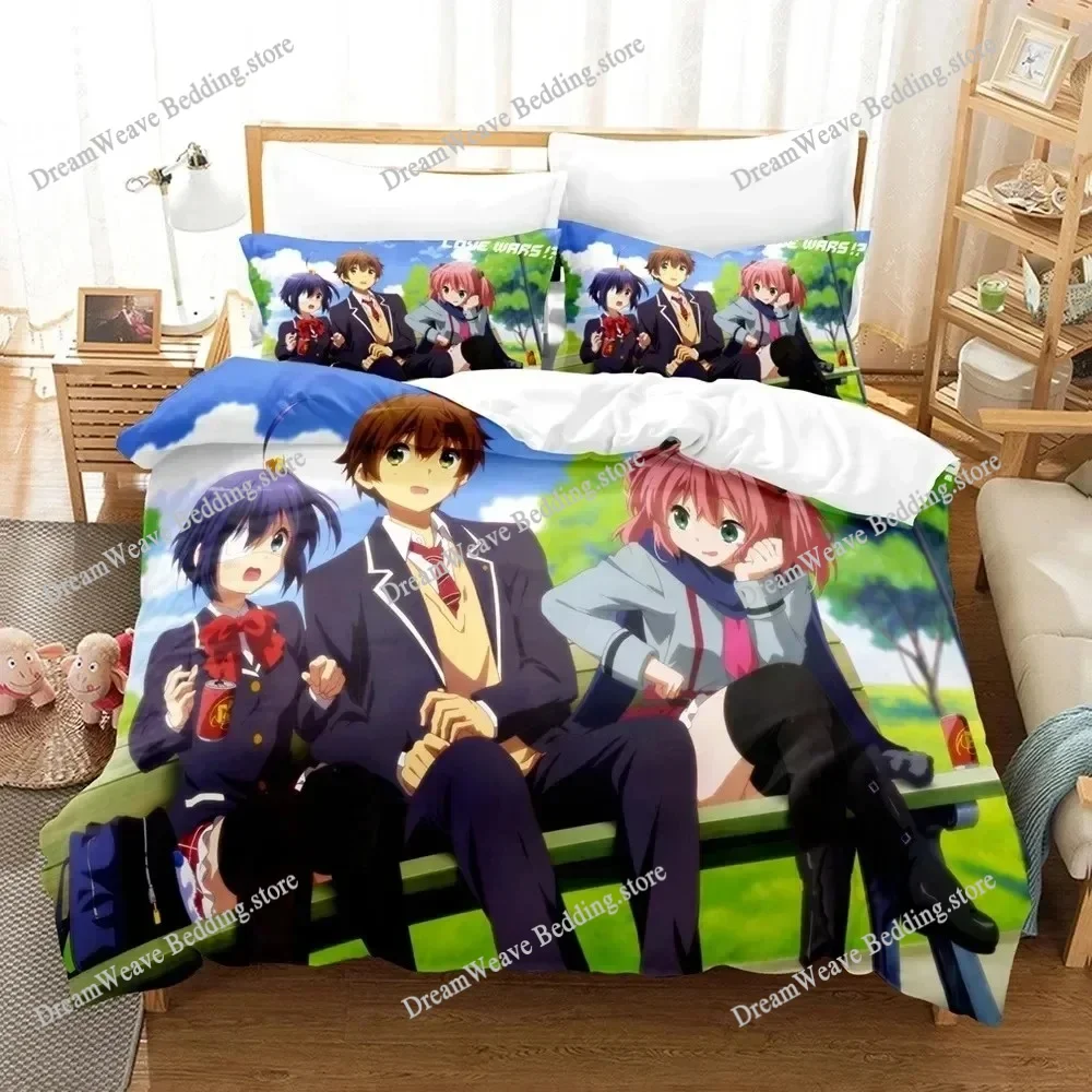 Love Chunibyo & Other Delusions Rikka Cartoon Poster Sheets Quilt Covers Bedding Dormitory Sheets Bedding Set Soft Warm Bedding