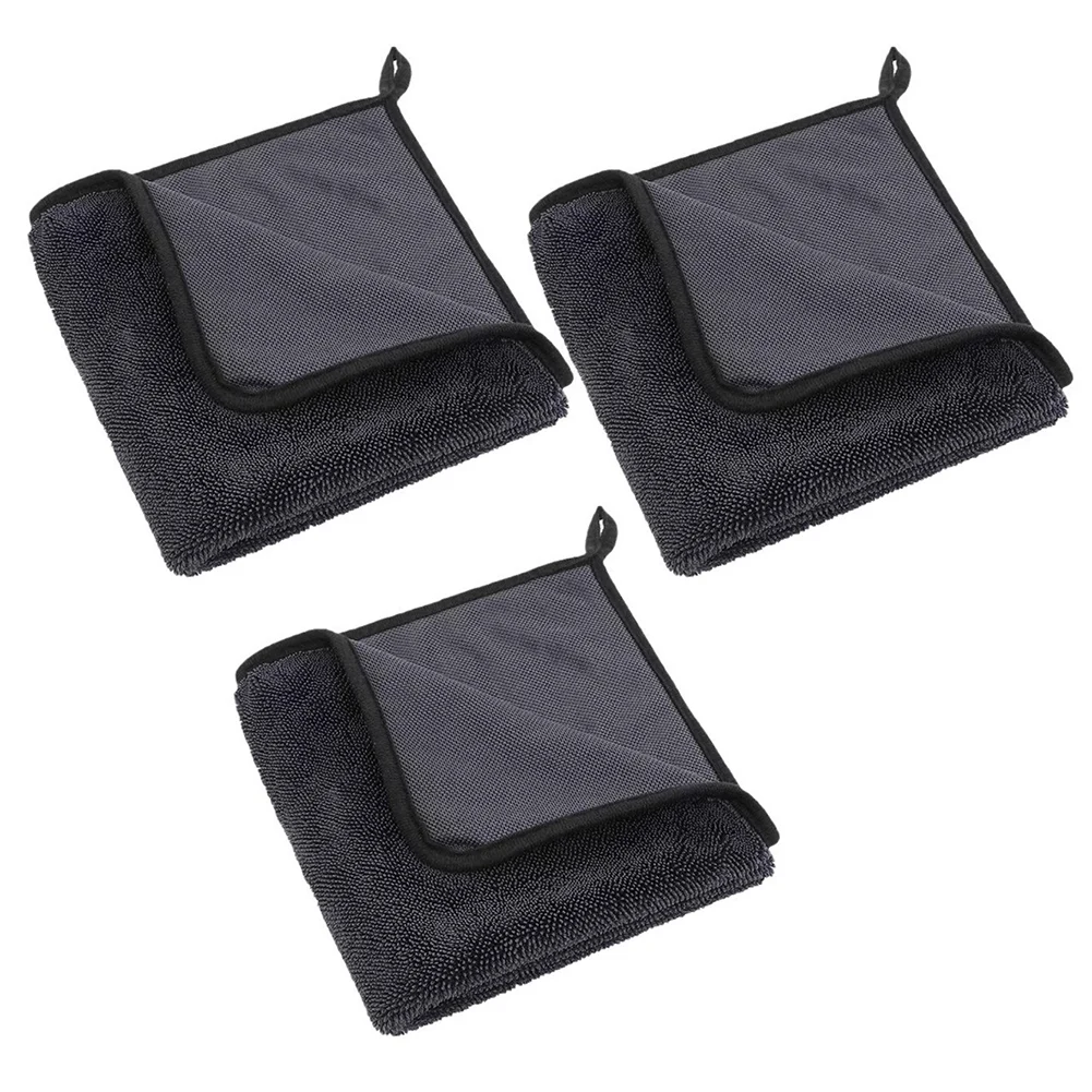 3 Pieces Towels for Car Wash Microfiber 40x60cm Super Absorbent for Cleaning Cars Homes Bathrooms with Tear Resistant Stitching