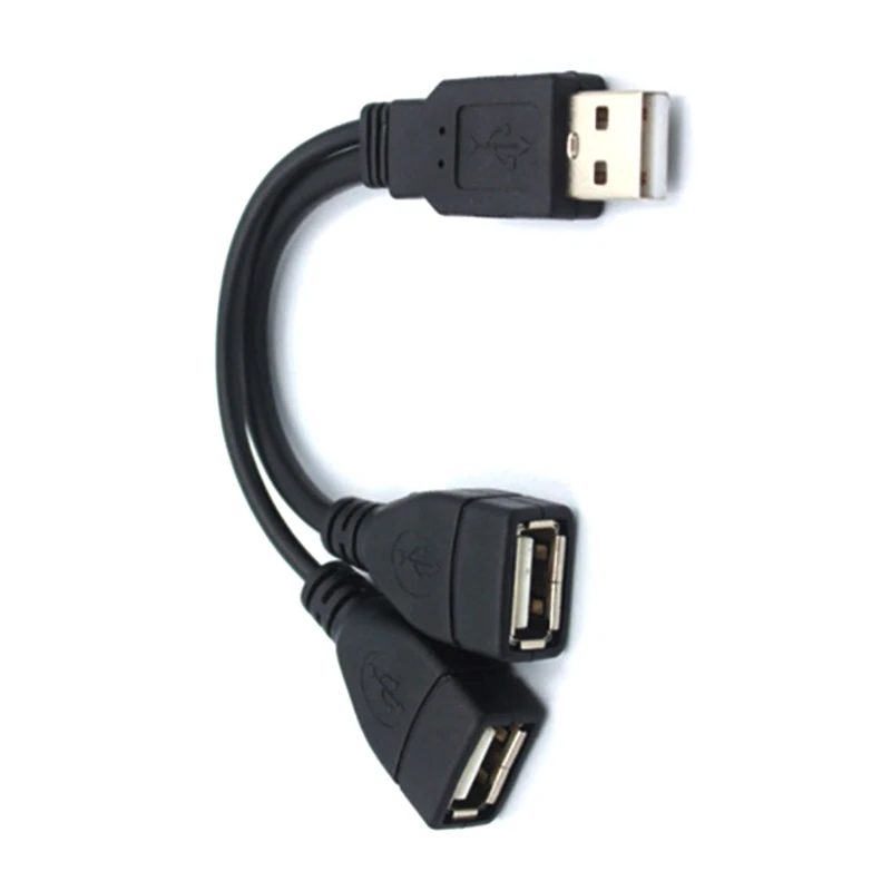 USB 2.0 Splitter Y Cable 1 Male To 2 Female Extension Cord Power Adapter Converter For PC Car Data Transmission Charging Cable