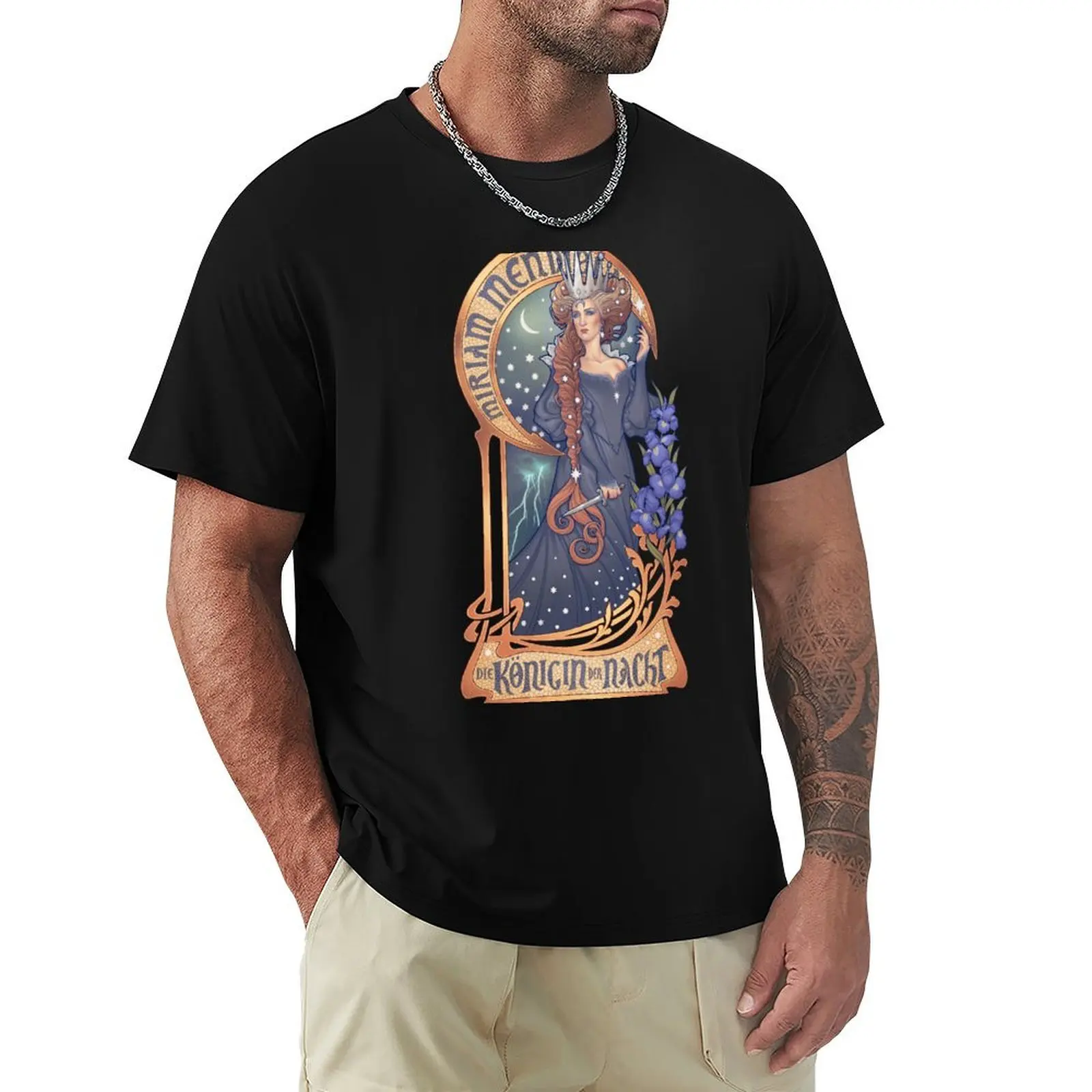 QUEEN OF NIGHT - The Magic Flute Art Nouveau T-Shirt Utility Casual Work T-Shirt