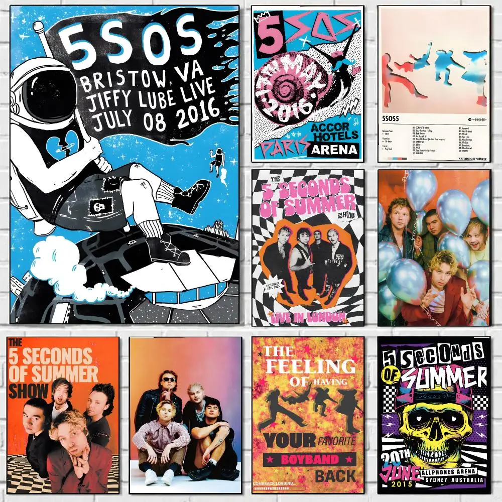 Band 5 S-seconds Of Summer Painting Calligraphy Durable Canvas Poster Wall Hanging Home Interior Decoration Art Mural Gift