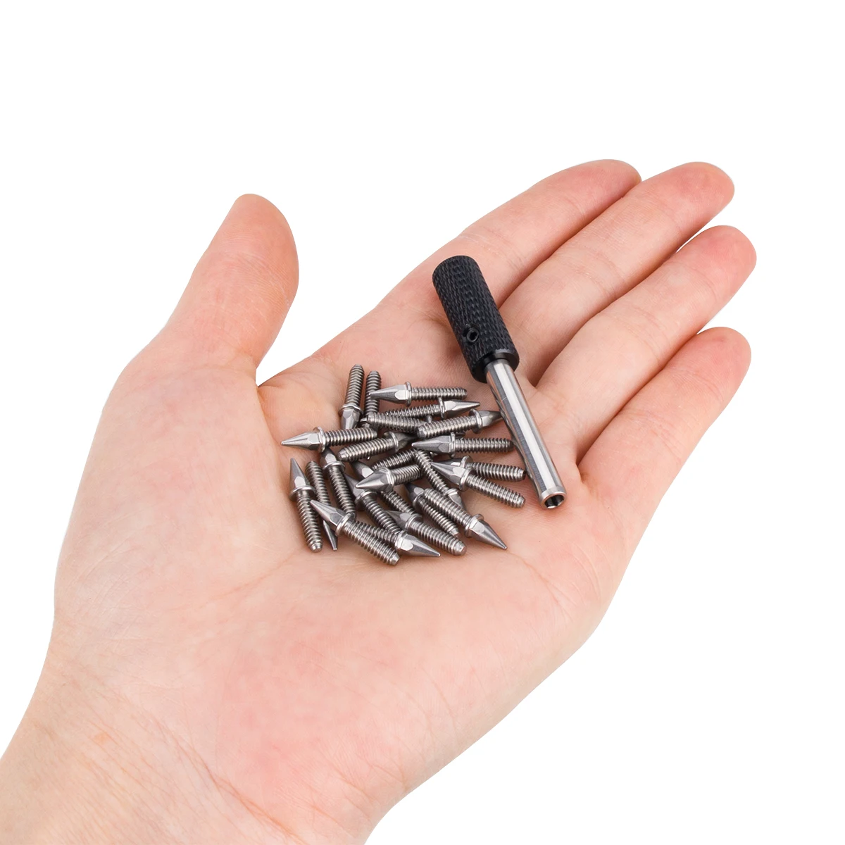 24pcs Hex Socket Screws for 1/10 1/8 Scale RC Crawler - Spiked Hexagon Bolts with Screwdriver (Fit SCX10, D90, TRX4)