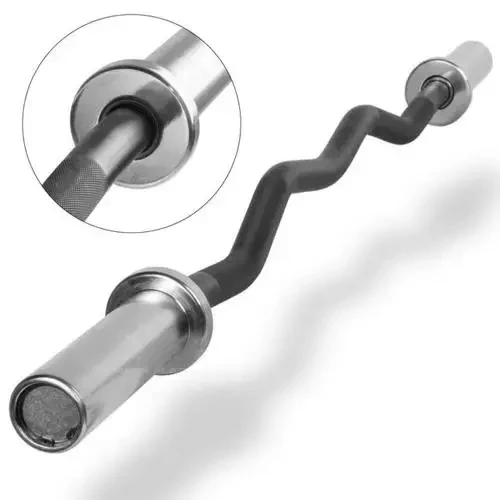 

High Quality Hot Sale Home Gym Fitness Strength Training Custom Ez Rotating Chrome Curl Barbell Bar