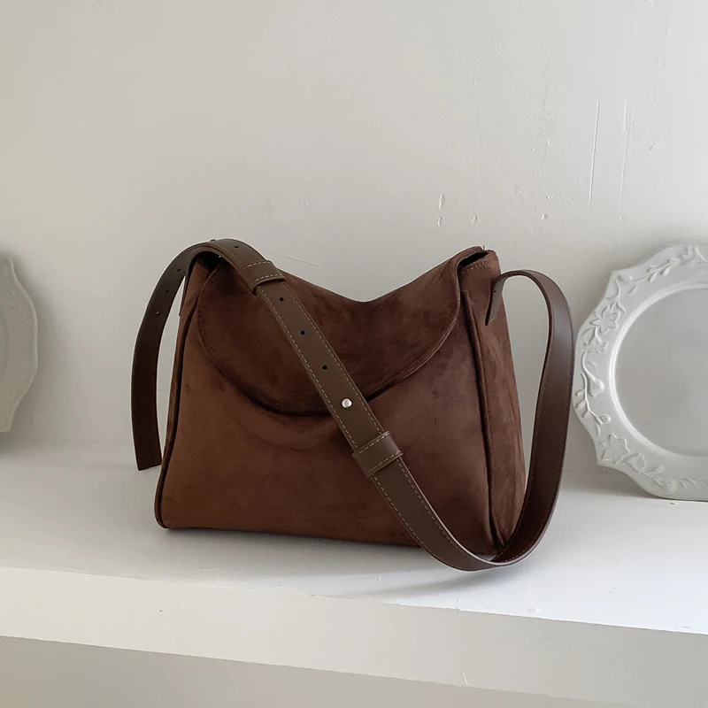 

Suede Bags Vintage y2k Brand Designer Handbag Women's Trend 2026 Flip Cover Crossbody Bags for Woman Tote Purse Female