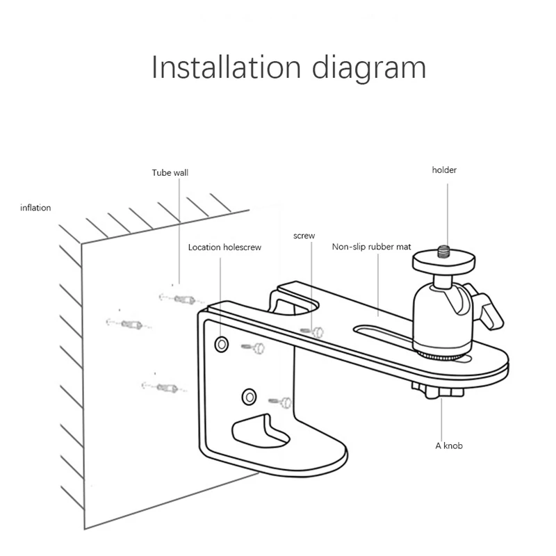 Projector Wall Bracket With Inch 1/4 Screw-Hole Platform 360° Adjustable, Load-Bearing 5Kg,For Micro-Projector