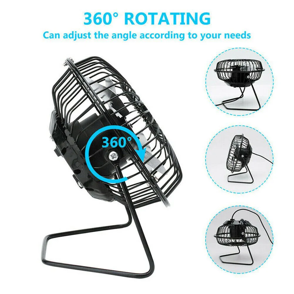 USB Powered 4 Inch For Mini Fan with For 360 Degree Rotation for Home Office Desk Outdoor Activities and Device Charging