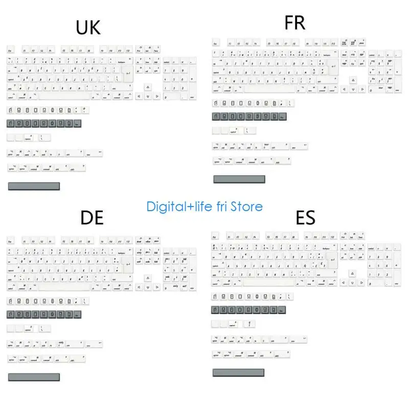 

E06D XDA PBT Keycaps Spanish/French/German/English 142 Keys MAC-Layout For MXSwitches