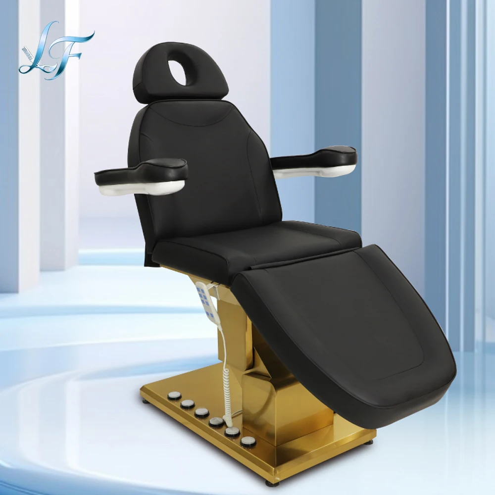 

Custom Electric Spa Facial Reclining Cosmetic Bed Beauty Salon Chair 3 Motors With Pedal Comfortable Stable Durable Ergonomic