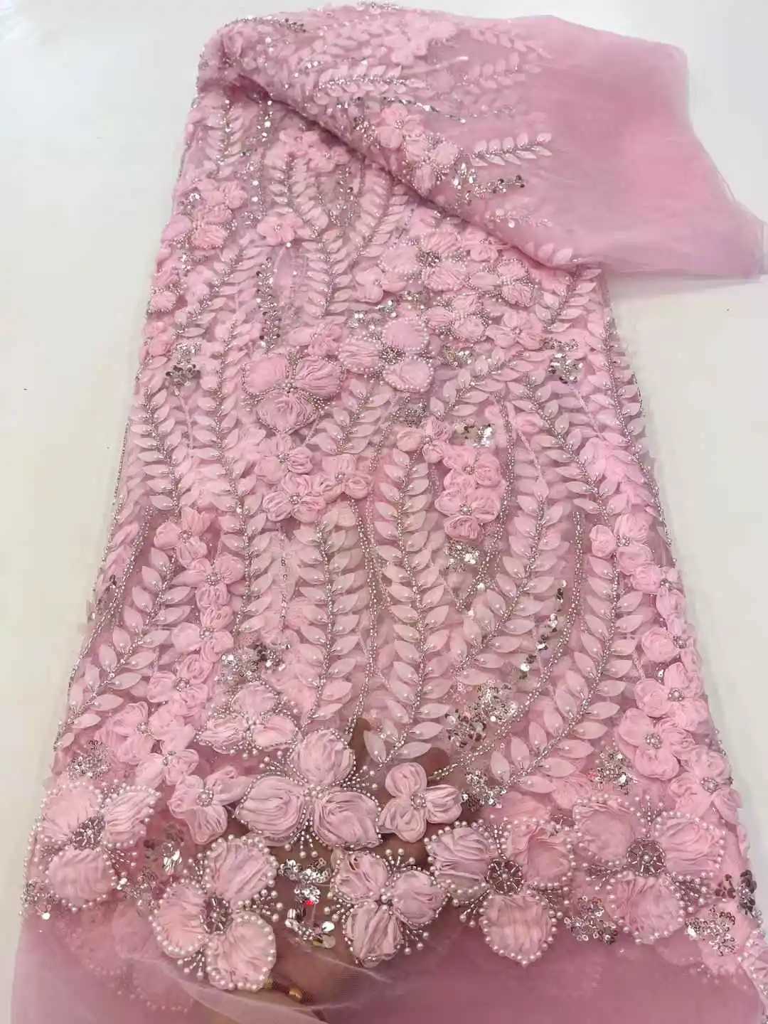 ล่าสุดแอฟริกันลูกไม้ผ้าลูกไม้คุณภาพสูง 2025 เจ้าบ่าวเย็บปักถักร้อยภาษาฝรั่งเศสคําลูกไม้ Tulle ไนจีเรียสําหรับงานแต่งงานชุด