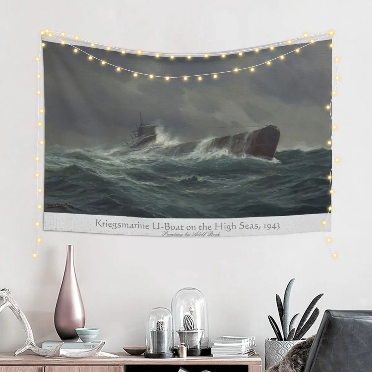 Kriegsmarine U-boat on the high seas, 1943 Tapestry Things To The Room Room Aesthetic Room Decorator Tapestry