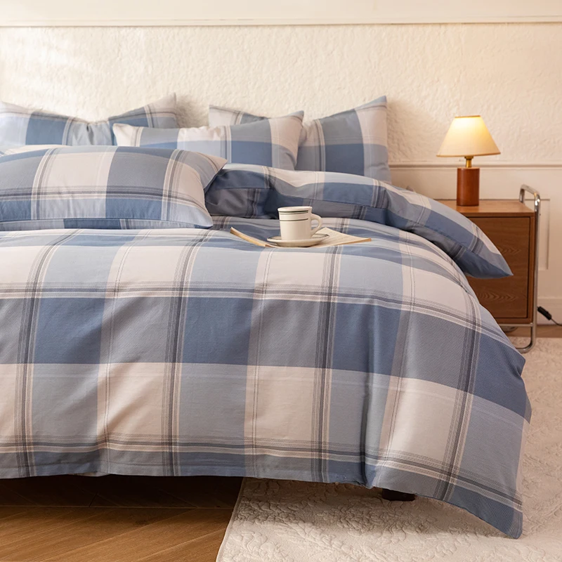 New 3pcs 100% Cotton Bedding Set High Quality Includes One Duvet Cover and Two Pillowcases Soft Skin-friendly and Breathable