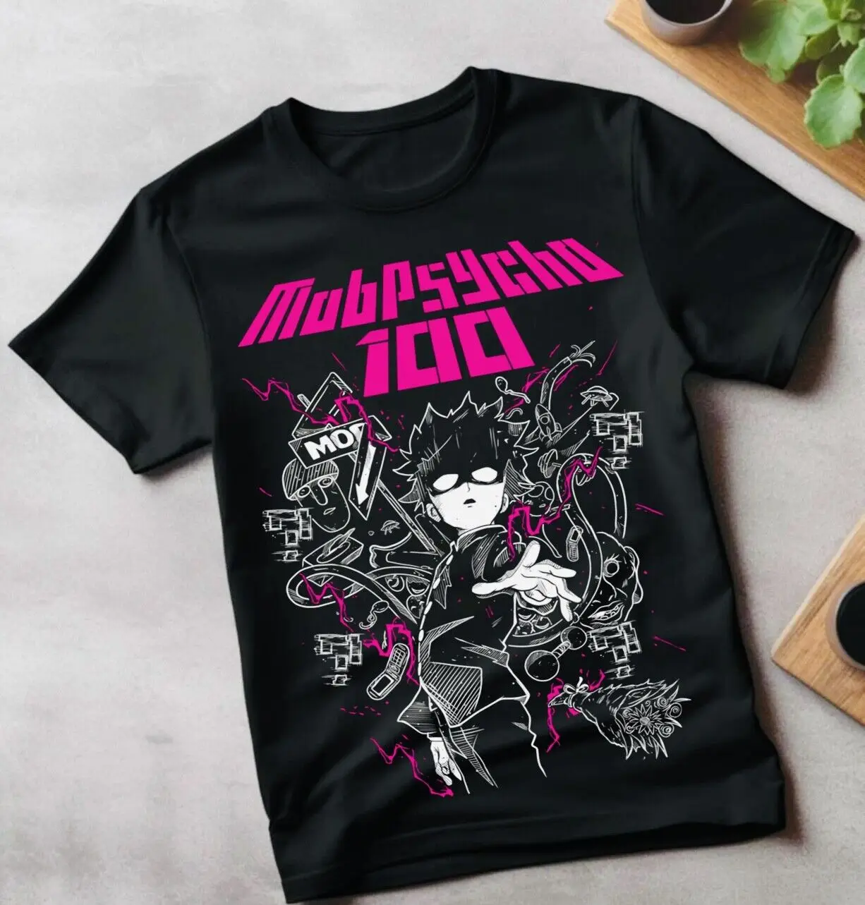 Mob Psycho 100 Cast T-Shirt Anime Mob Psycho Dimple Idiot T-Shirt All Size