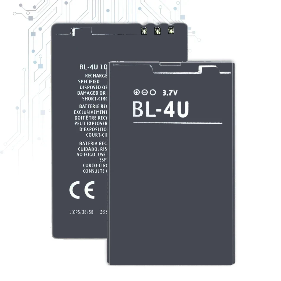 New 1000Mah BL-4U BL4U Battery For Nokia Asha 210 300 305 306 308 309 311 501 503 BL 4U Li-Ion Lithium Bateria