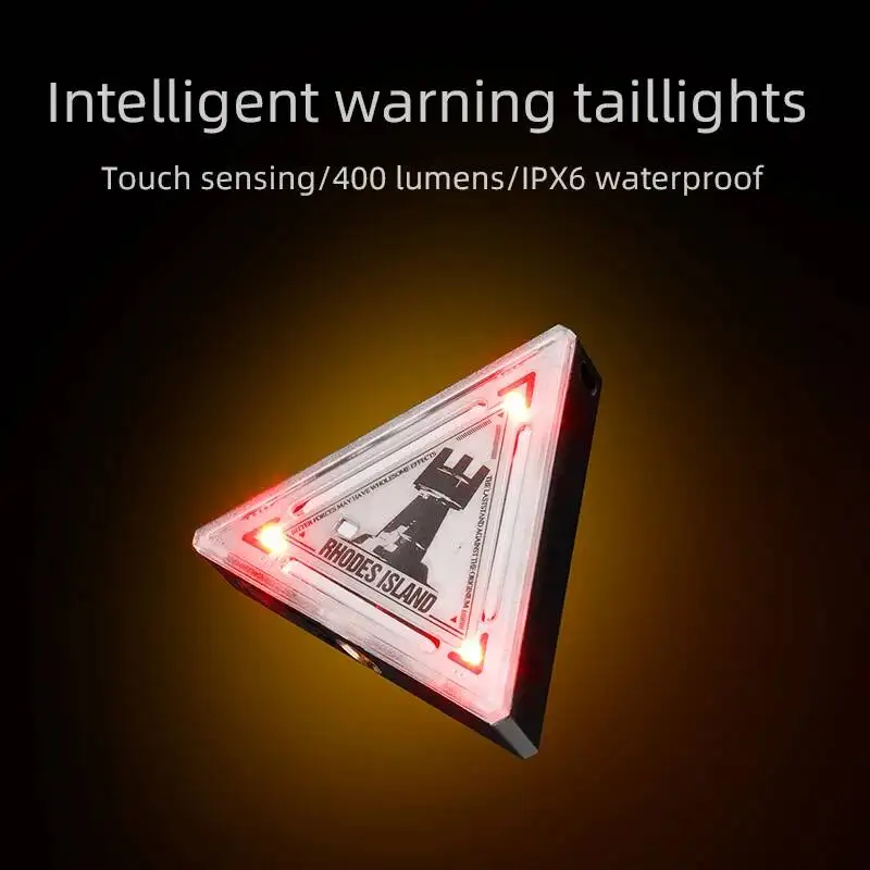 

ESLNF Camping Atmosphere Tactics Warning Light Tail Bicycle Decoration Pendant Lamp Outdoor Badge Triangle Mini Small