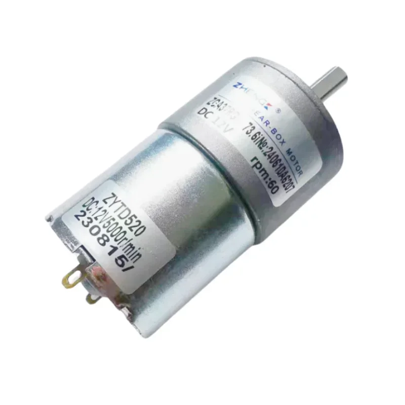 ZGA37RG DC Motor 12V 24V DC Gear Motor 2.5RPM/5RPM/10RPM/50RPM/100RPM/150RPM/200RPM/300RPM/550RPM/1000RPM Central Shaft Output