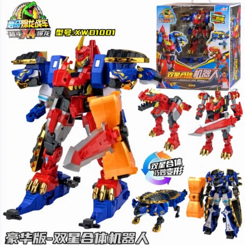 

Burst Dragon Attle Car X4 Super Fighting Dinosaur Combined Transformation Robot Luxury Edition Tyrannosaurus Kids Toys Boy Gifts