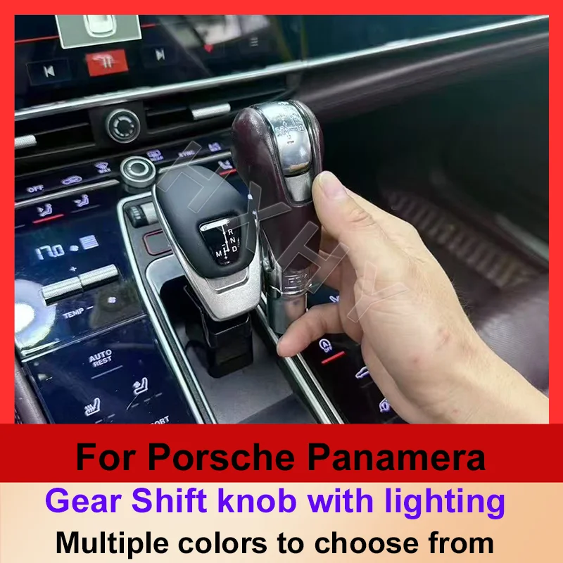 2026 New Upgrade LED Leather Gear Shift Knob With Lighting Function Car Accessories Kit For Porsche Panamera 970 2010-2016