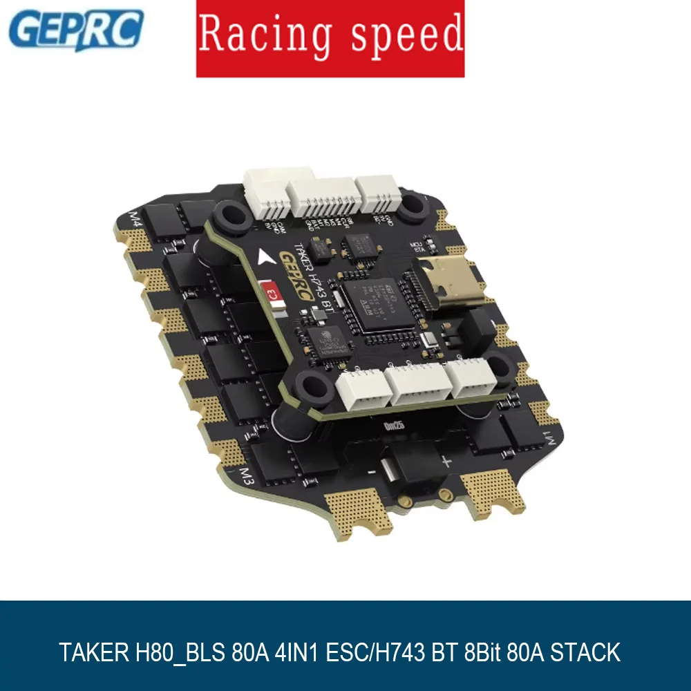 GEPRC TAKER H743 BT 8Bit 80A Stack with 5V 3A-12V 2.5A Dual Independent BEC for FPV Drone Assembly Accessories for Air Unit