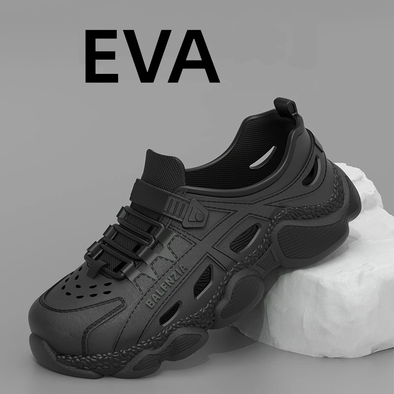 Summer Men's Super Light Sandals Waterproof Sneakers Slip On EVA Thick Sole Slides Fishing Driving Outdoor Jogging Flat Shoes