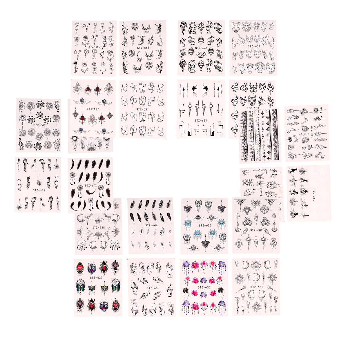 

24pcs Nail Stickers Art Disposable Clean Hygienic Decorations Manicure Paper Beautiful Safe Material
