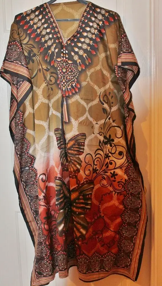 Praia Caftan Pulôver Kaftan Evening Wear Robe Viscose