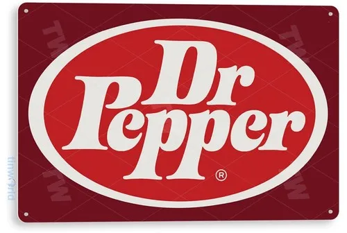 Blechschild Dr Pepper Logo Metall-Dekor Wandkunst Küche Laden Bar A342