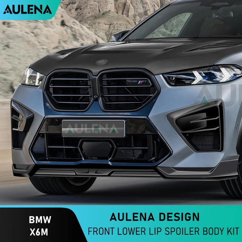 Aulena Desgin Dry Carbon Body Kit Front Lower Lip Spoiler Front Splitter Lip Front Bumper Lip Full Dry Carbon For Bmw X6m