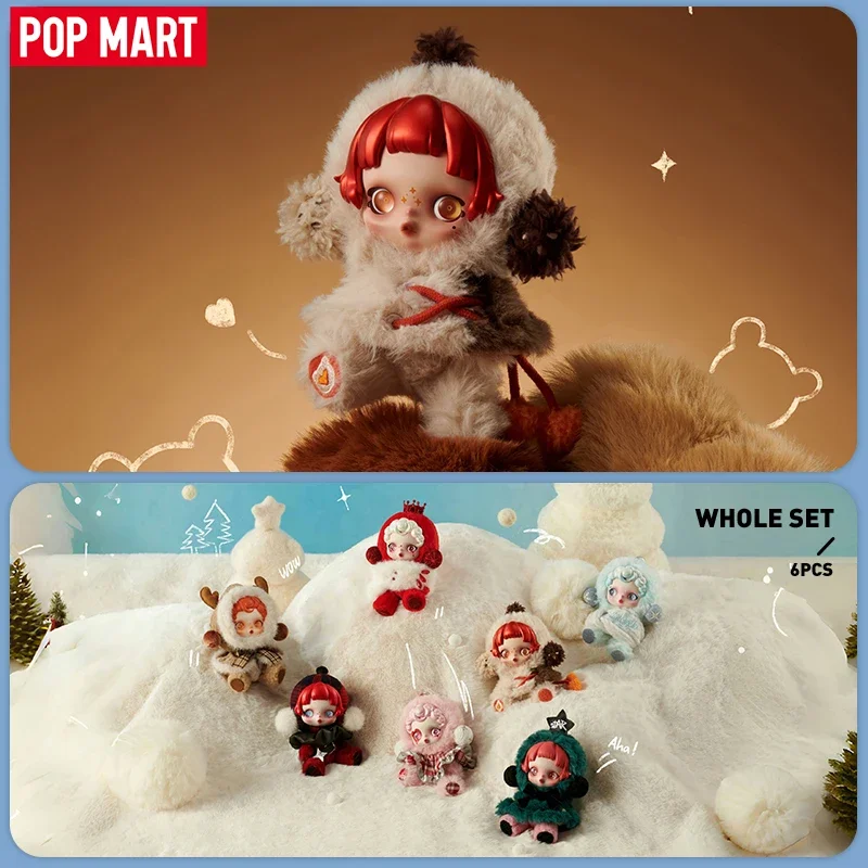 Pop mart crânio panda inverno sinfonia série anime figura de ação acho saco ornamento estatuetas decoração para casa bonecas de mesa modelo meninas