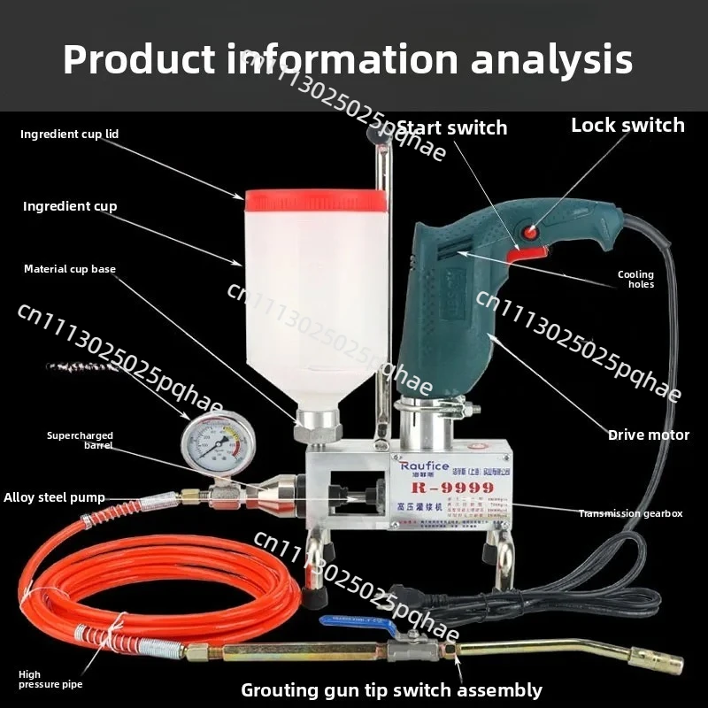 High Pressure Grouting Machine Waterproof Leak Filling Grouting Pump for Polyurethane Epoxy Resin Leak Sealing