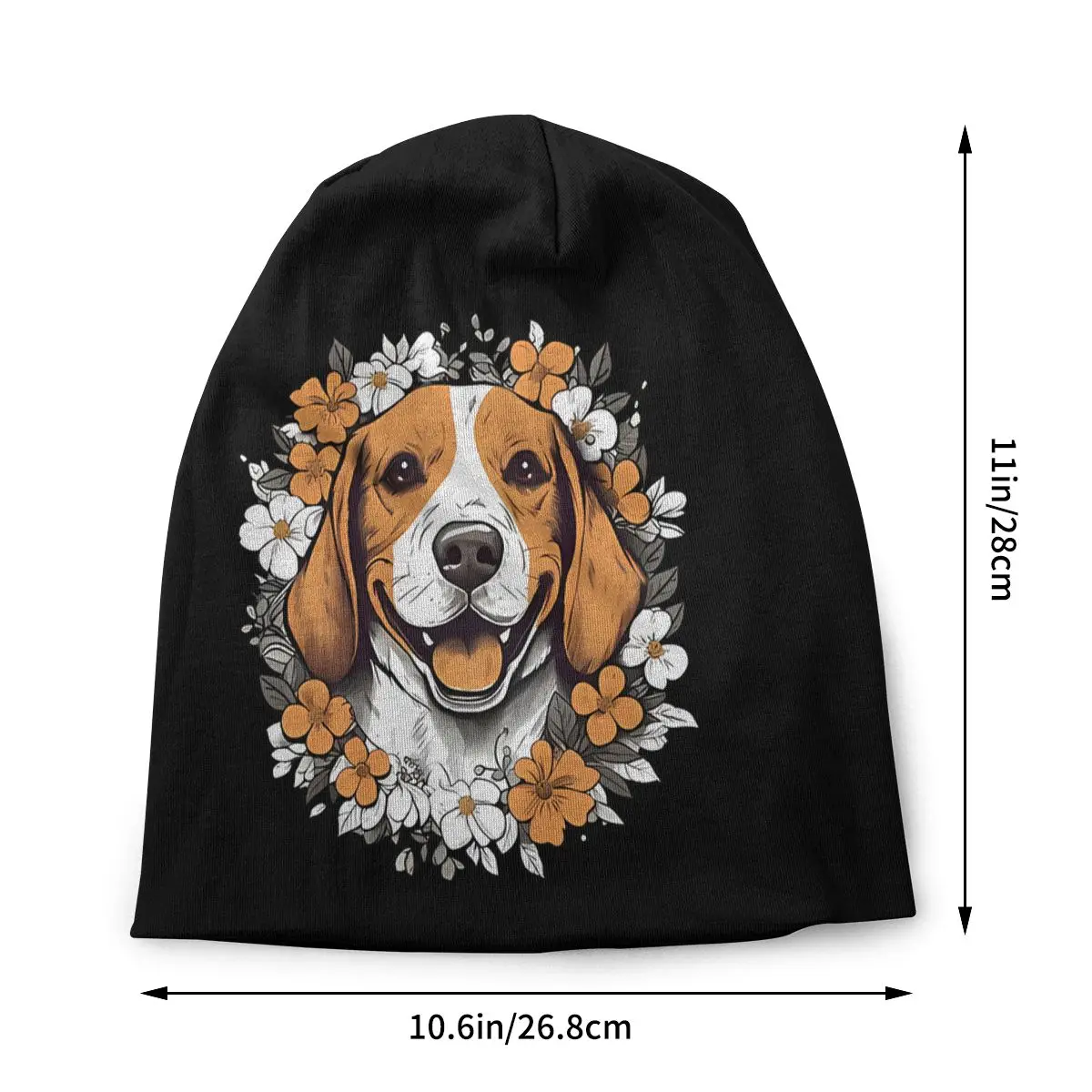 Beagle Dog Fashion Thin Hats Cute Surrounded With Blossom Flower Design Floral Bonnet Hipster Skullies Beanies Caps