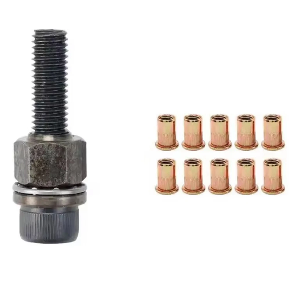 REST Manual Rivet Screw Riveter Rivet Nut Tool Adapter Metal License Plate Simple Installation 11pcs