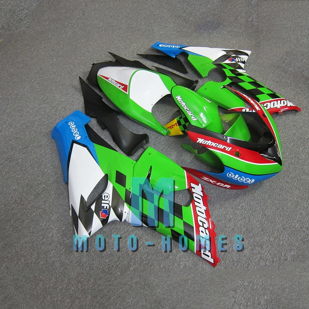 Free Custom Painting for Kawasaki Ninja ZX6R 05 06 ZX636 6R 2005 2006 100% Injection Fit Road Racing Fairing Kits Rebuild Bike