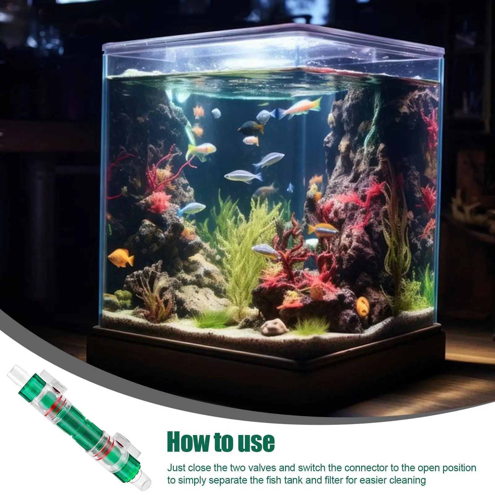 12/16mm Aquarium-Wasserventil-Schlauchanschluss, Doppelhahn-Schnellverschluss-Verbinder für Fischbeckenfilter, Ersatzanschluss für Aquarien – Detail 2