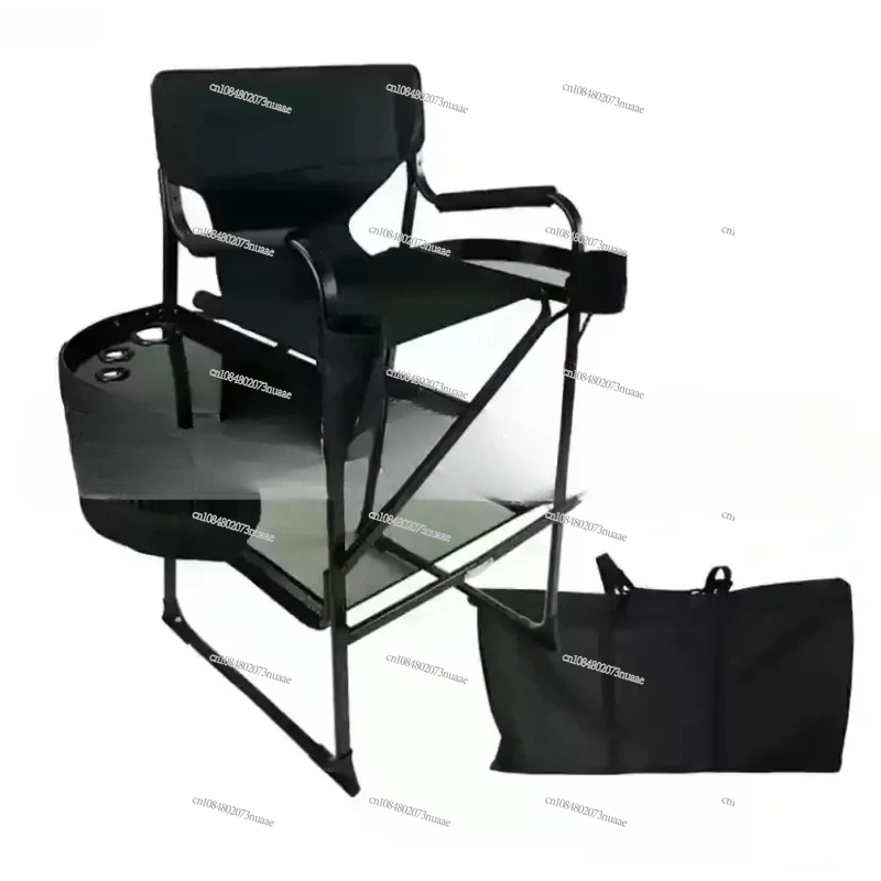 Zomer Nieuwe Aluminium Hoge Poot Zwart Opvouwbare Cosmetische Stoel Outdoor Camping Draagbare Regisseur Stoel Kappersstoel