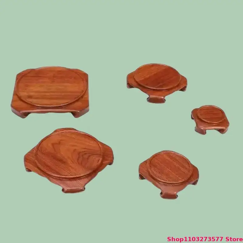 

Natural Wooden Carving Display Base Handicrafts Display Tray Vase Teapot Tea Set Decorative Stand Incense Burner Display Base