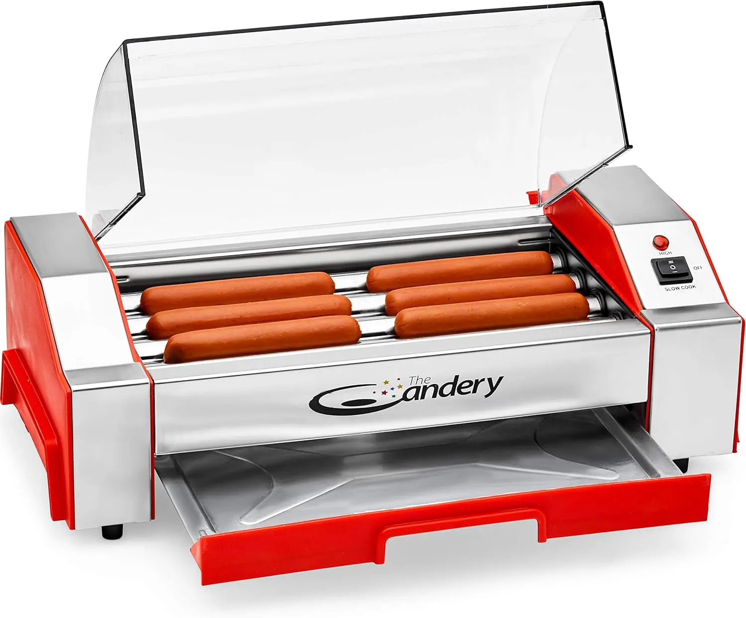 

Electric Hot Dog Roller - Sausage Grill Cooker Machine - 6 Hot Dog Capacity - Household Hot Dog Machine for Children and Adults