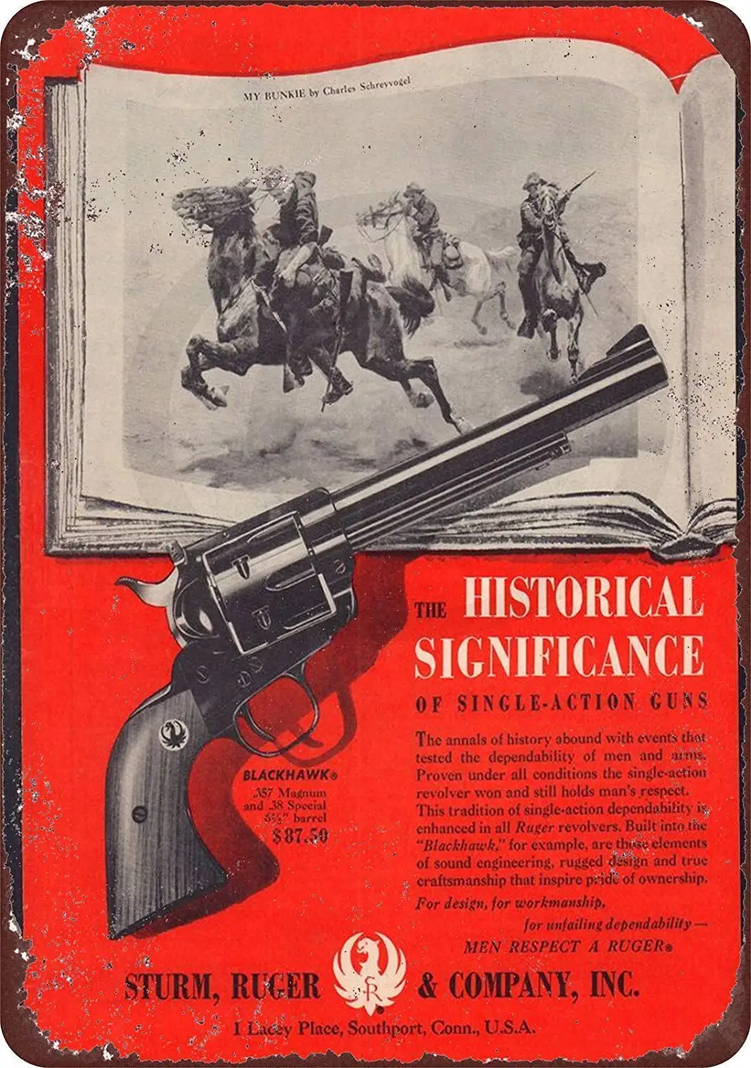 Metal Signs Tin Sturm Ruger & Company .357 Magnum Reproduction 8 x 12 Novelty Wall Decor Tin Sign sign