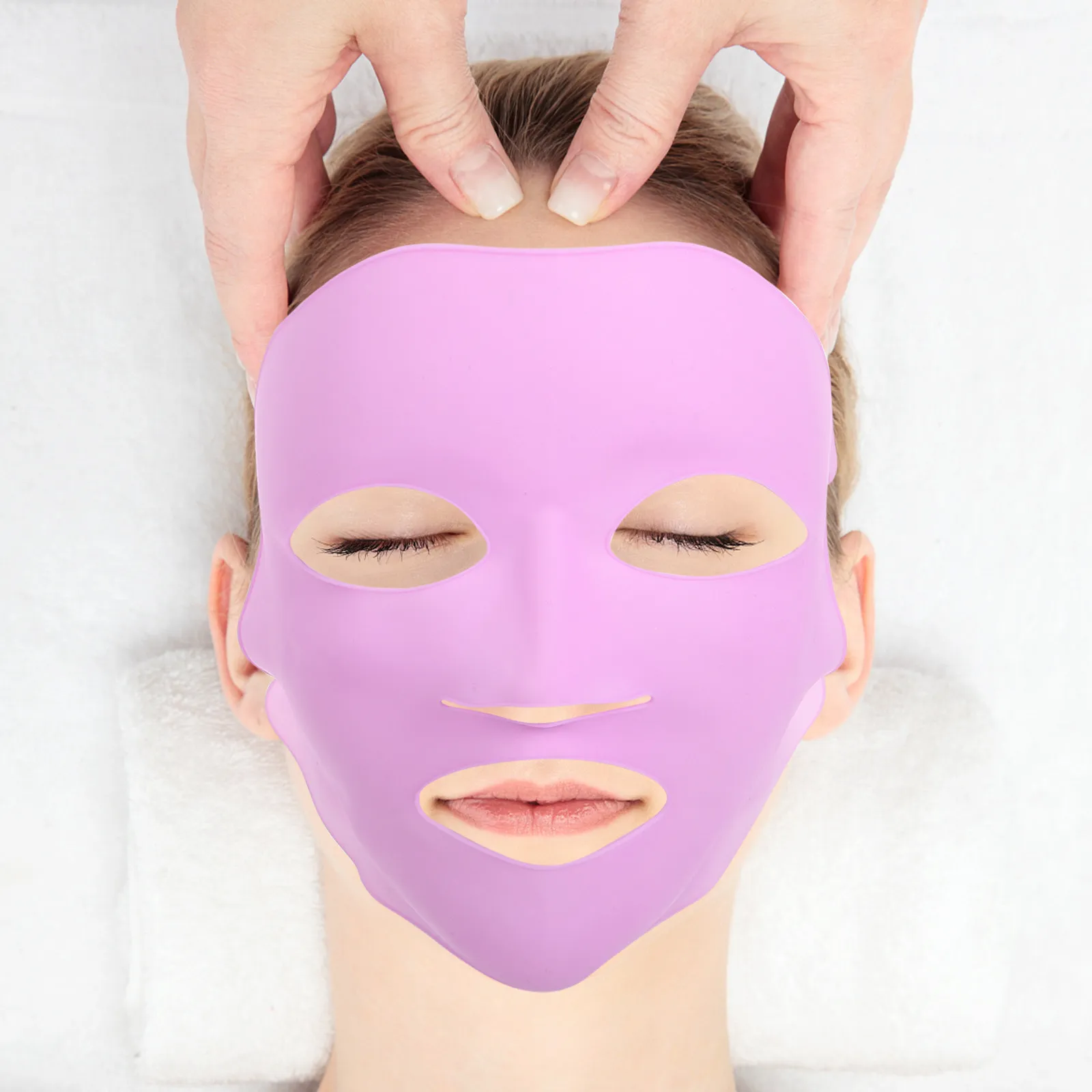 3pcs Face Mask Silicone Reusable High Elasticity Skin Care Sheet Cover Hook Design Moisturize Beauty Tool