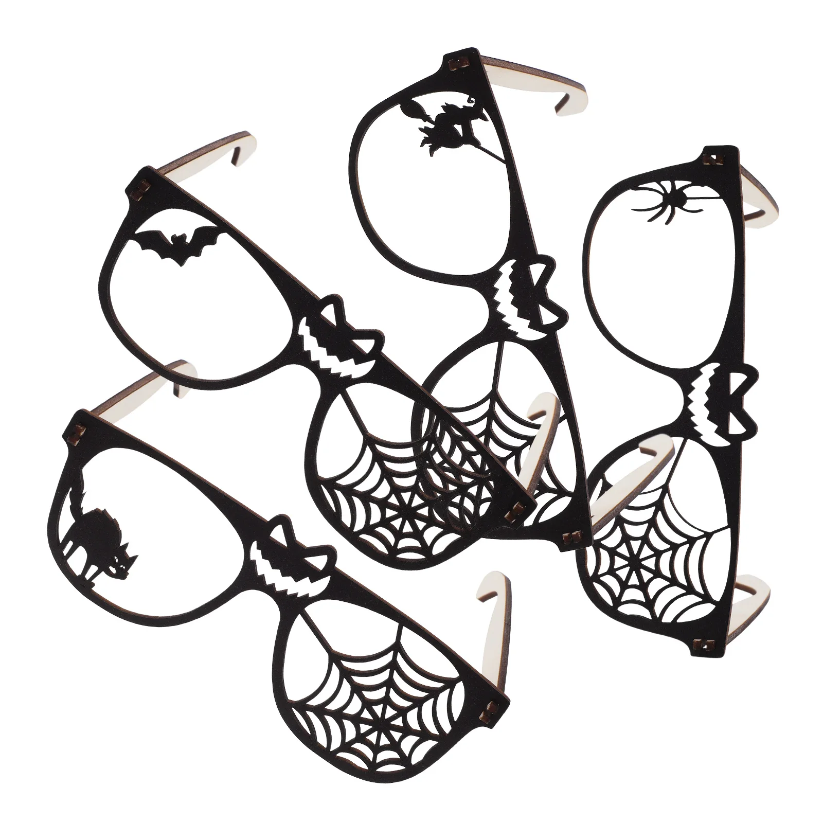 

4Pcs Halloween Glasses Frames Unique Halloween Eyewear Party Prank Glasses Costume Props Funny Festival Decorative Photo Props