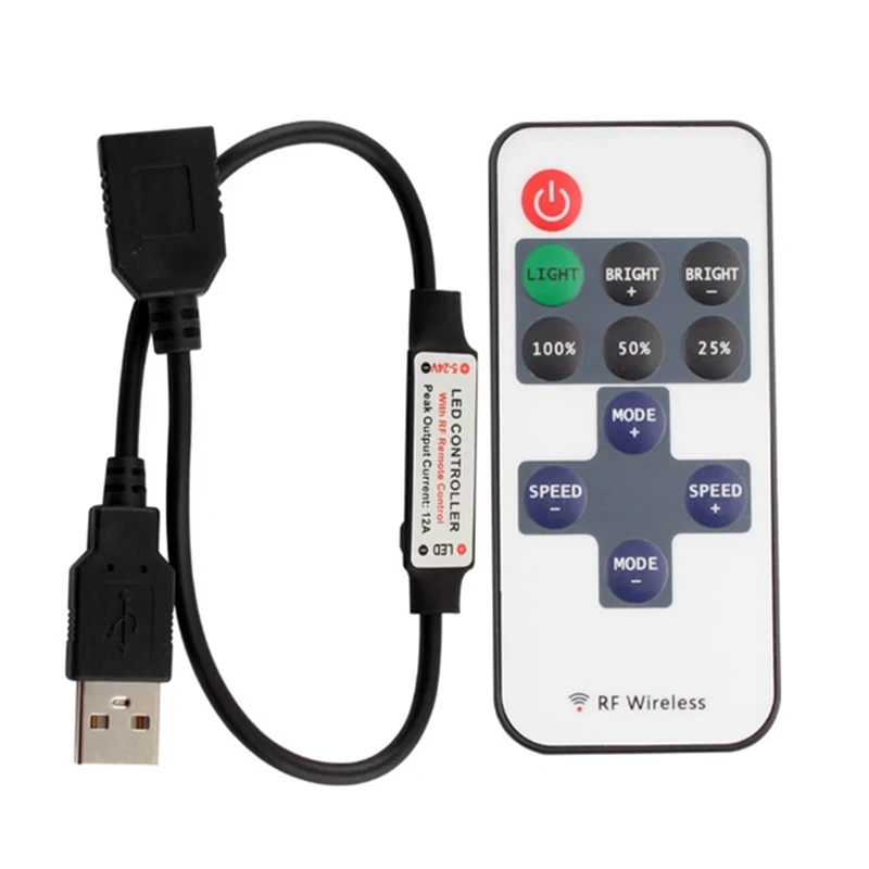 Contrôleur de bande LED Hot-11 prédire, mini variateur, télécommande RF, 5V, interface USB, 5050/2835, document unique