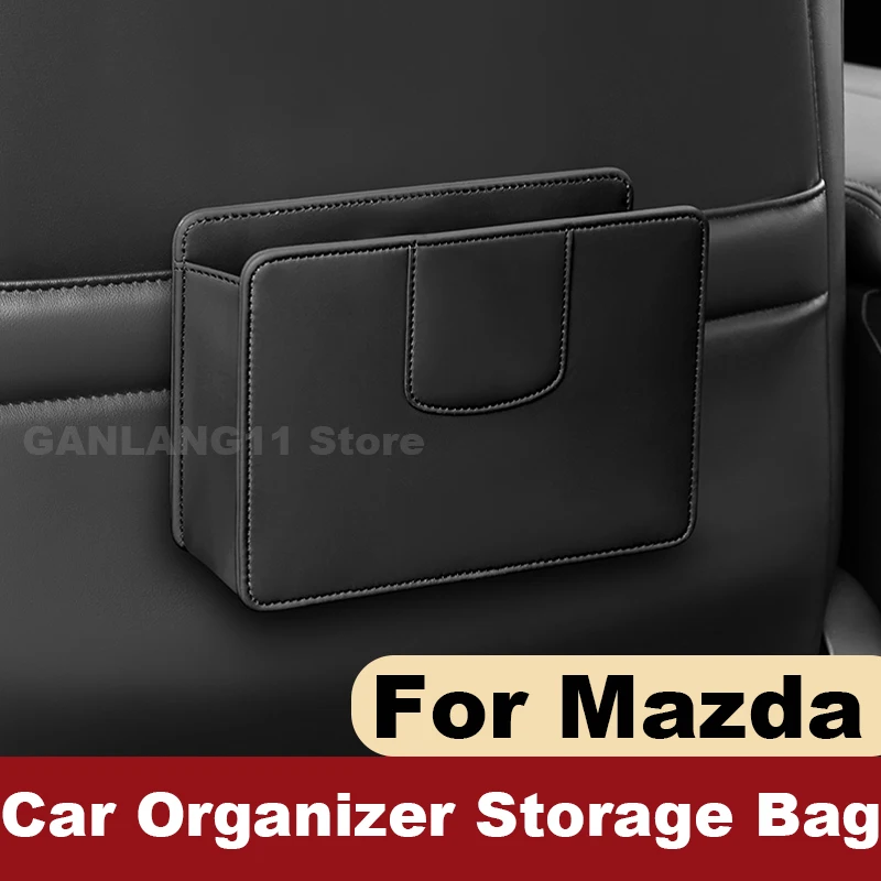 

Кожаный автомобильный органайзер для хранения для Mazda CX5 CX3 CX30 CX50 CX60 CX70 CX80 CX90 MX30 BT50, автомобильное мусорное ведро, аксессуары для интерьера