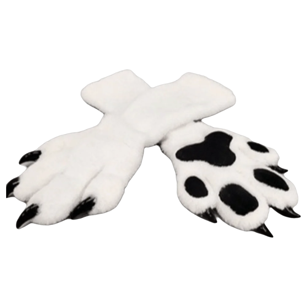 Cartoon Thicken Beast Claw Glove Long Furry Plush Cat Paw Gloves Cosplay Props Warm Cat Claw Mittens Halloween Party