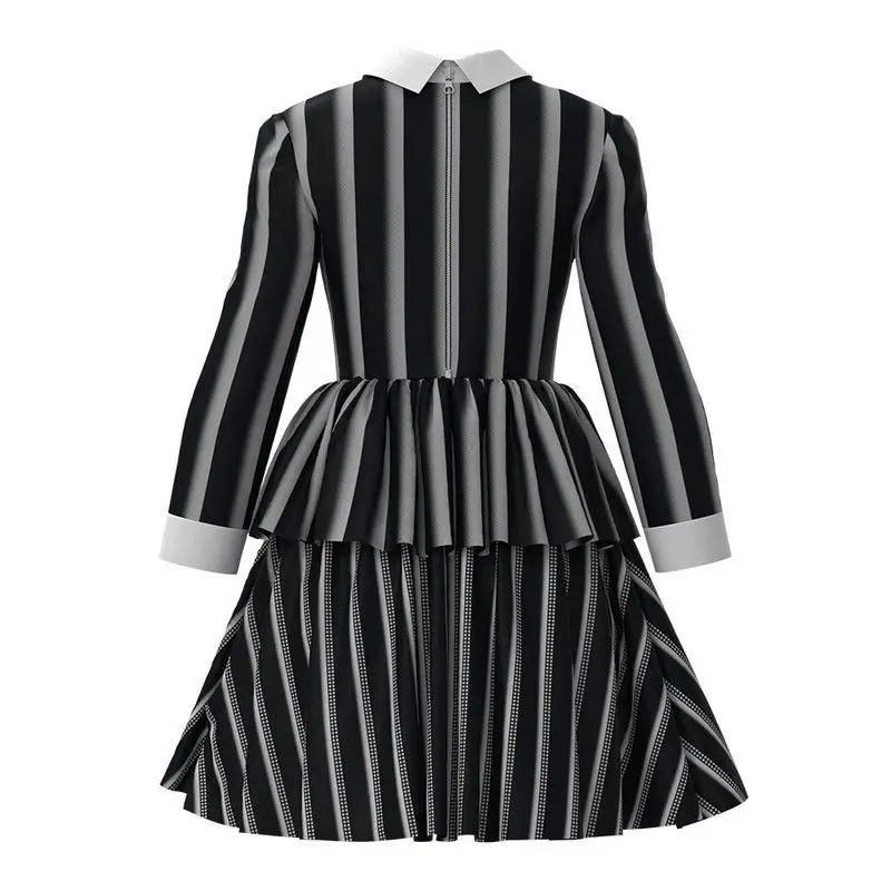 JiaMei New Wednesday Cosplay Costume Adams Fly Main Fem loween Children Stripe Play Dr Chinese Traditional Stage ...