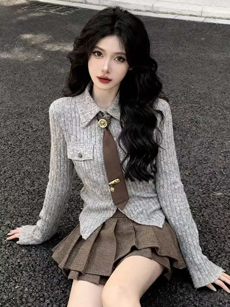 

Korean Sle College Girl's Skirt And irt Set Slimming Pleated Skirt And Casual irt Two Piece Set for Young Women