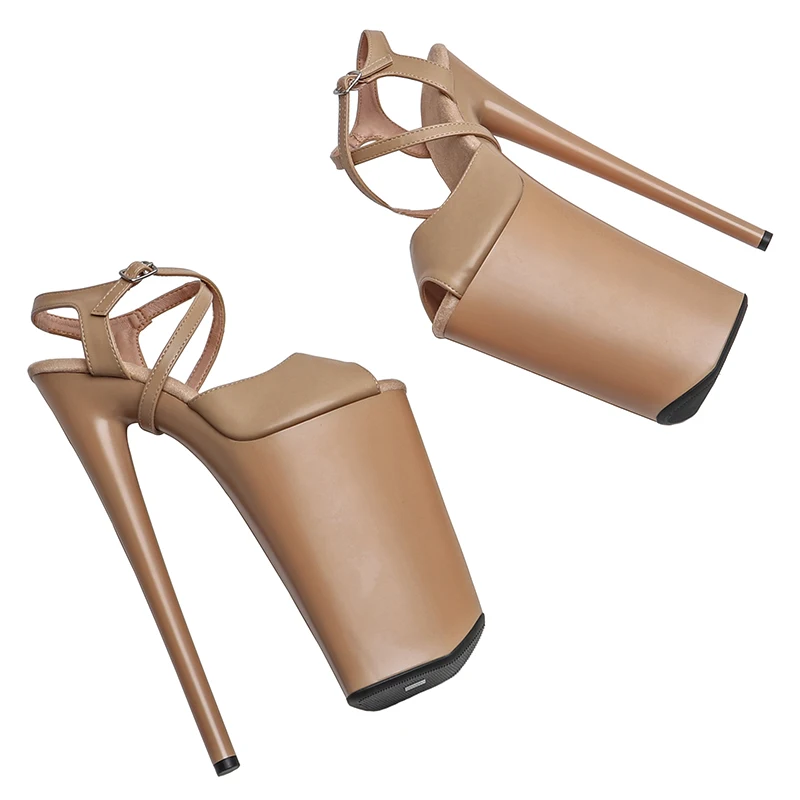 Leecabe 26CM/10inches Matte PU Upper sexy exotic High Heel platform party sandals stripper heel Pole Dance shoes