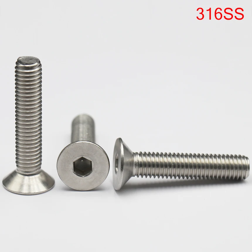 M3 M4*5 6 8 10 12 16 20 25 30 35 40 45 50 60 DIN7991 316 Stainless Steel Flat Countersunk Hexagon Socket Allen Head Screw Bolt