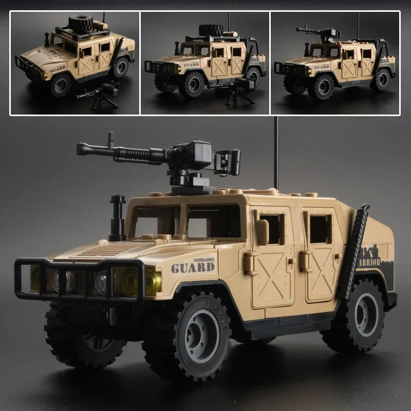 MOC Militär-Spezialpolizei Kugelsicherer Schild Hummer Jeep Explosionsgeschütztes Auto Bausteine Militärwaffen Zubehör Spielzeug – Detail 2