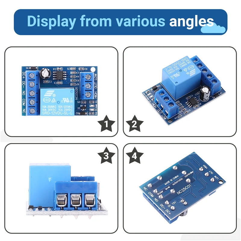 AA81-2 In 1 Pump Pour Water Automatic Controller DC12V Liquid Level Sensor Switch Relay Module For Motor Fish Tank Waterhouse