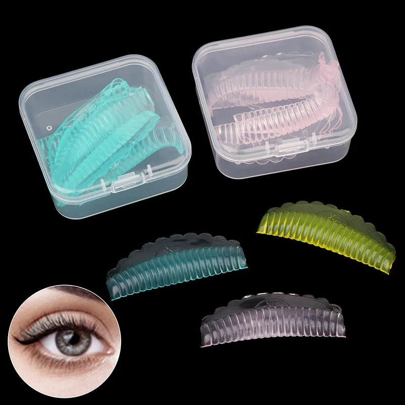 4 Pairs 4 Size Lash Lift Silicone Pads Eyelash Perm 3D Curler Eye Patches Applicator Tools Eyelashes Extension Accessories