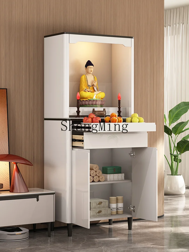 

CL Buddhist Altar Cabinet Modern Light Luxury Small Buddha Table Home Wall-Mounted Wealth Incense Table Guanyin Worship Table